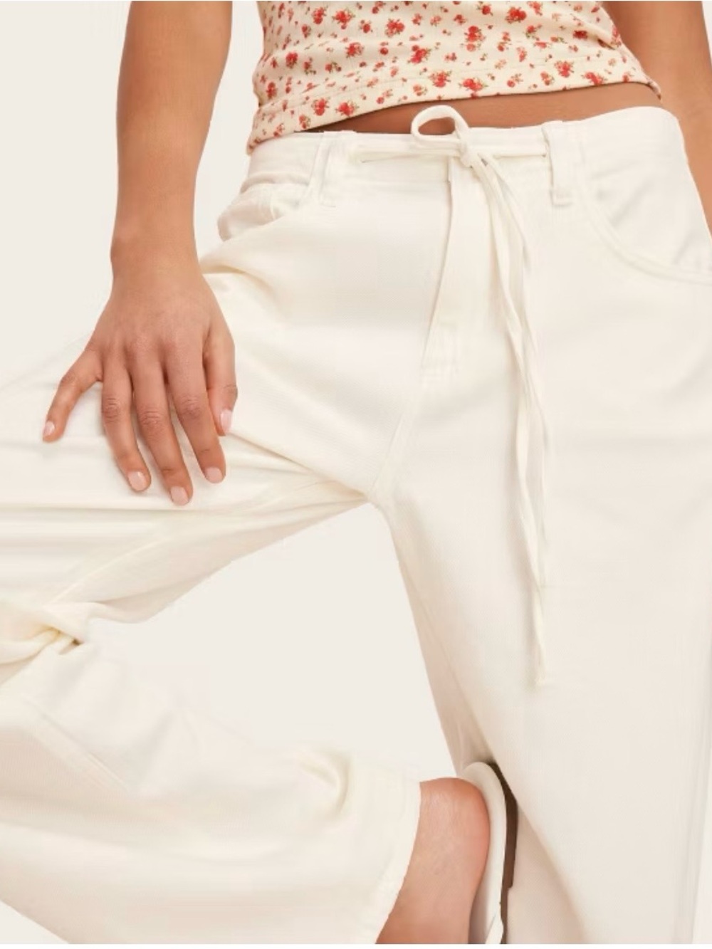Parke Target Off-White Wide-Leg Drawstring baggy Jeans